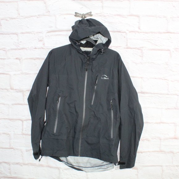 L.L. Bean Other - LL Bean Black 100% Nylon Zip Up Hooded Jacket Size S